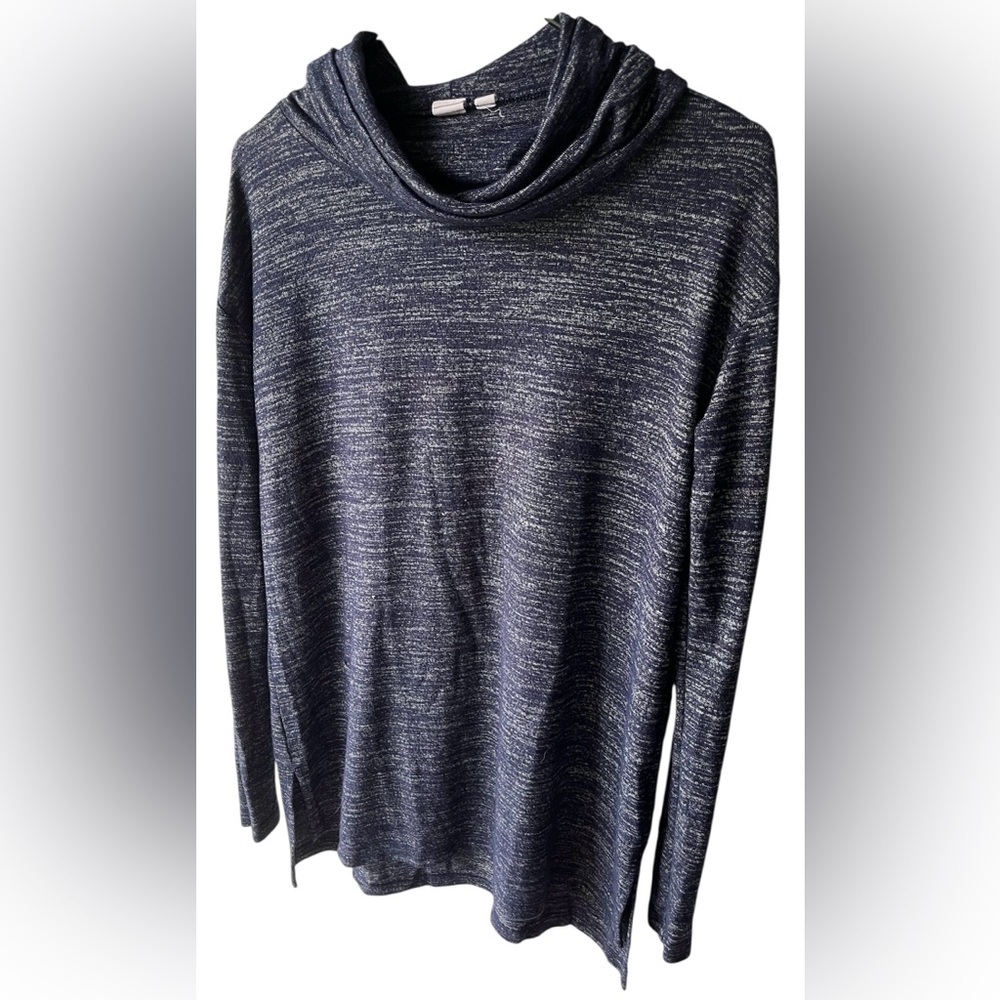 Gap Blue and Gray Mock Cowl Neck Long Sleeve Sweater Medium